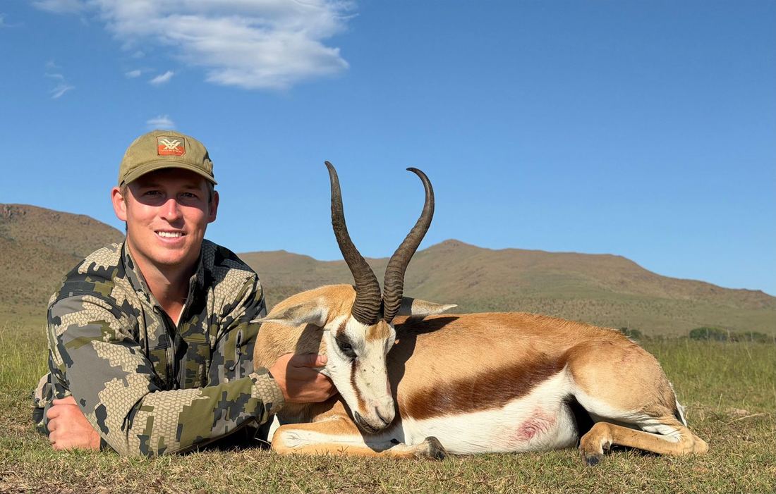 Michael Louw with a springbuck